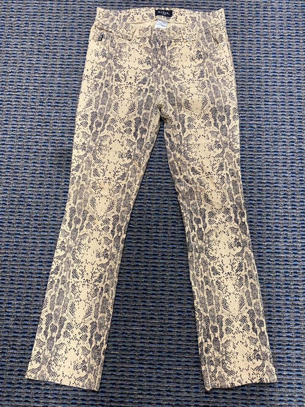 Vintage 90s GUESS Jeans Snakeskin Print Pants Size 31 – Made in USA